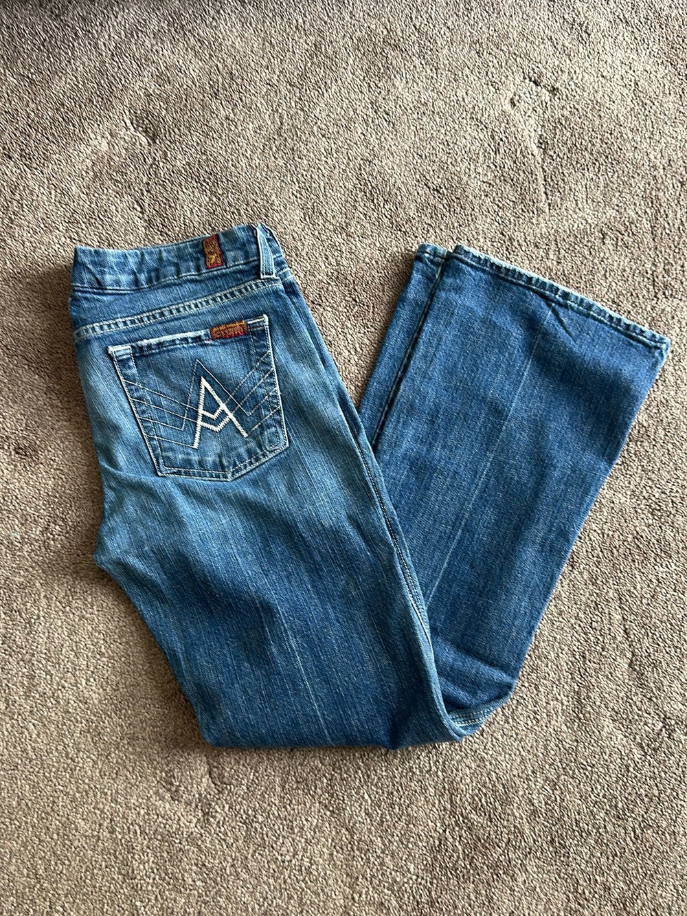7 For All Mankind Women's Medium Blue Bootcut Jeans